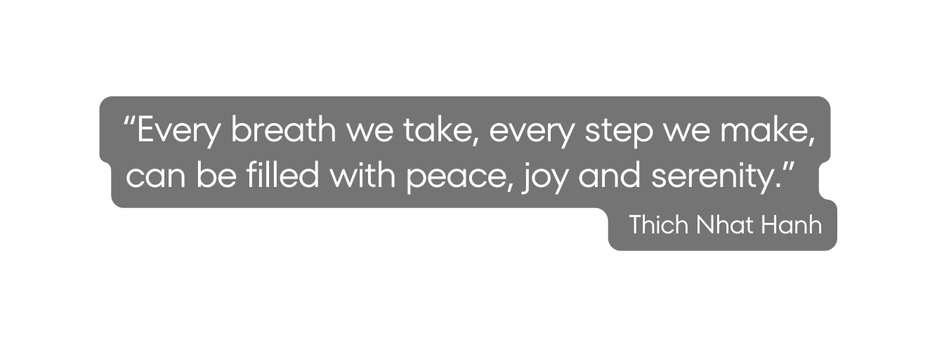 Every breath we take every step we make can be filled with peace joy and serenity Thich Nhat Hanh